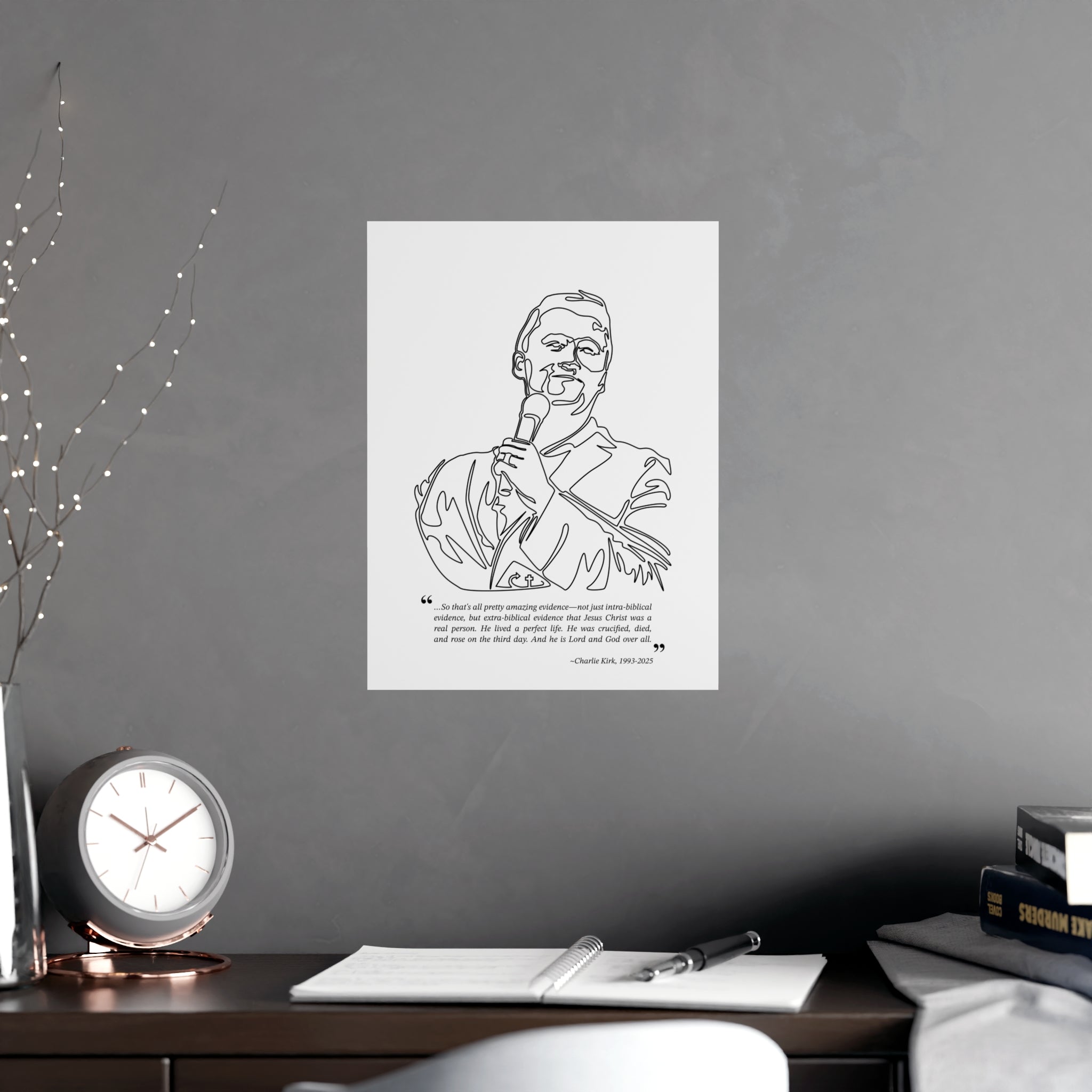 Charlie Kirk Print - 1 Corinthians 15: 3-4 – Hand-Drawn Artwork