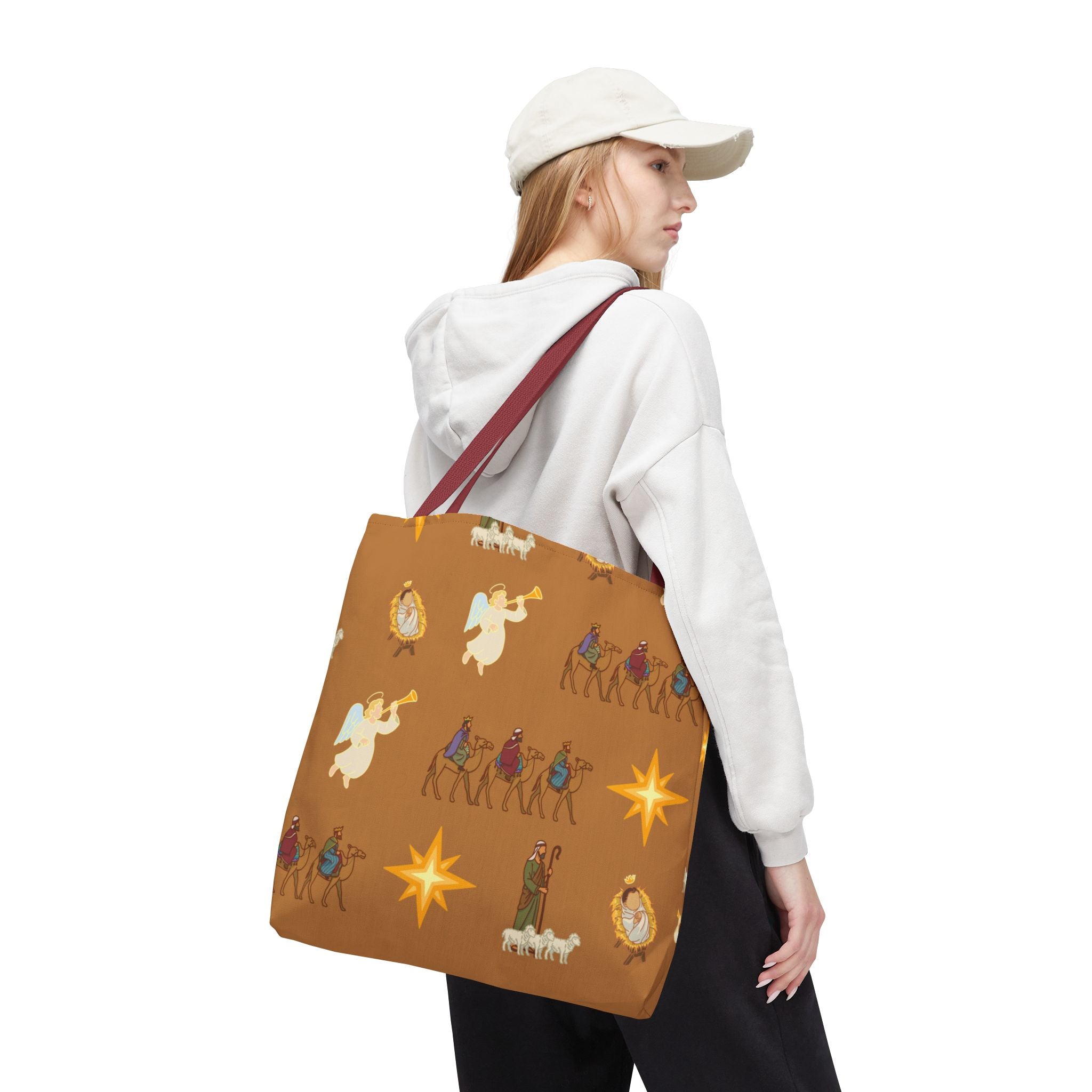 Christmas Nativity Tote - Hand-Drawn Nativity Scenes - Christmas Collection