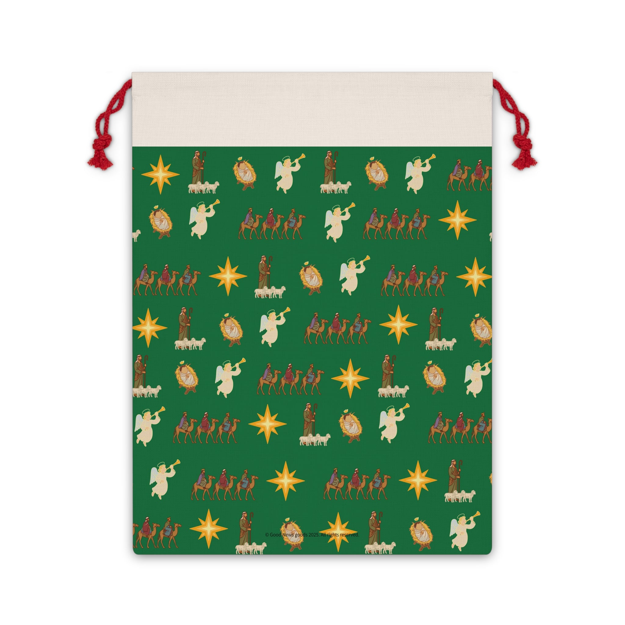 Nativity Reusable Gift Bag – Green