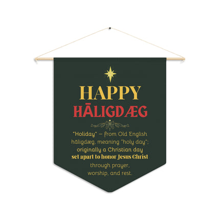 Holiday Pennant – Jerusalem Star & Typography, 18”x21”