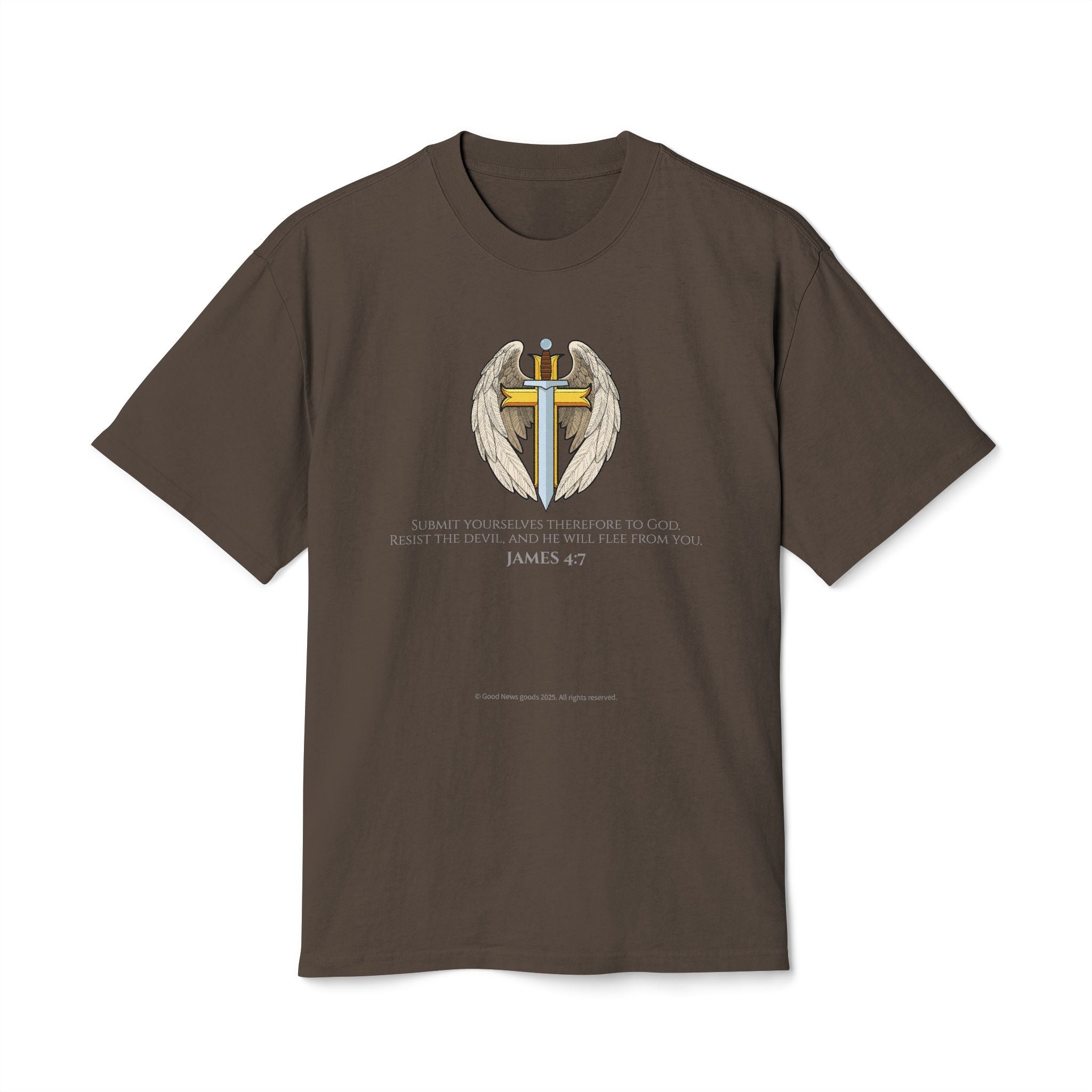 “Michael The Archangel Cross” Faded Heavyweight T-shirt - Streetwear Edition