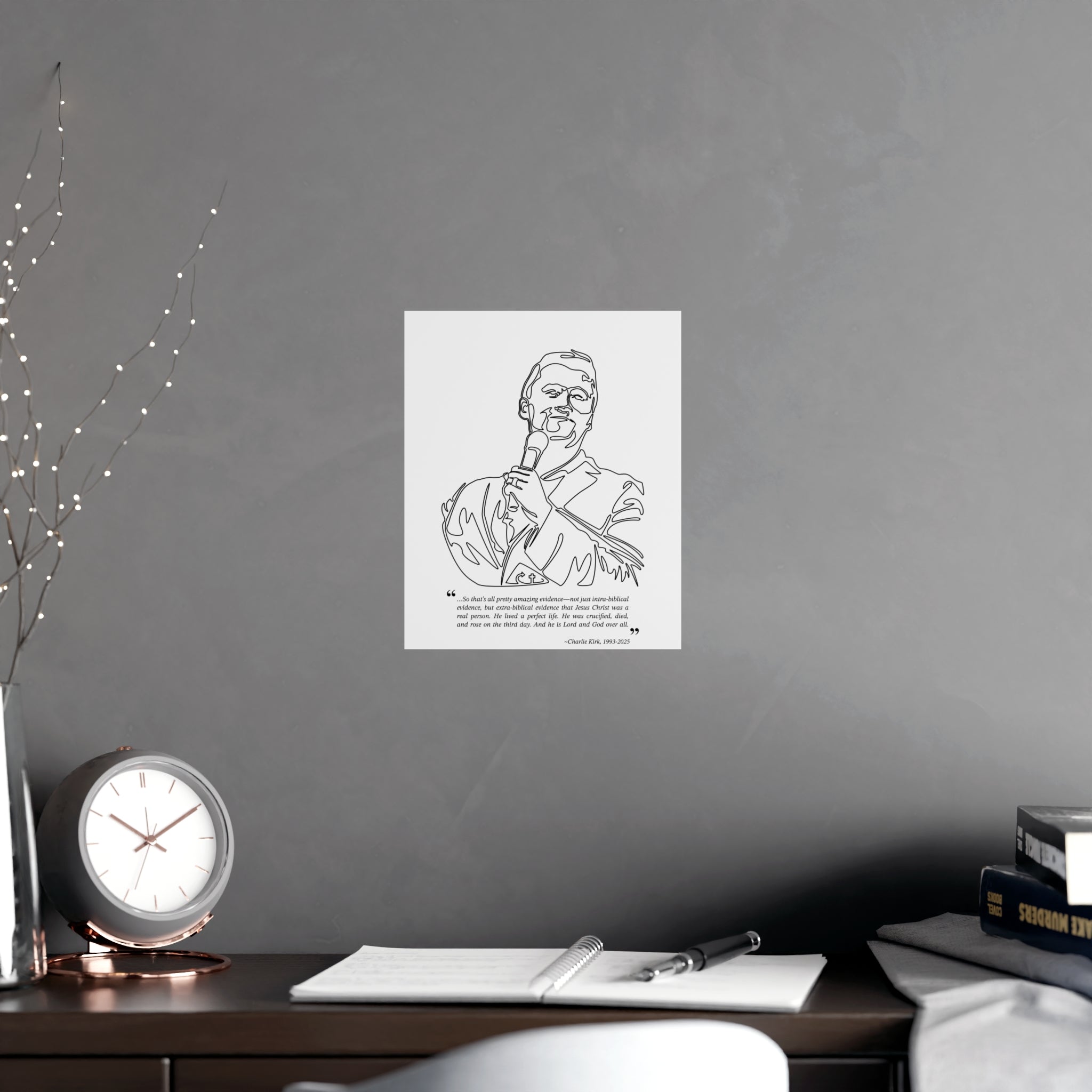 Charlie Kirk Print - 1 Corinthians 15: 3-4 – Hand-Drawn Artwork