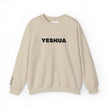 “Yeshua” Embroidered Sweatshirt, Scripture Sleeve - Relaxed Fit