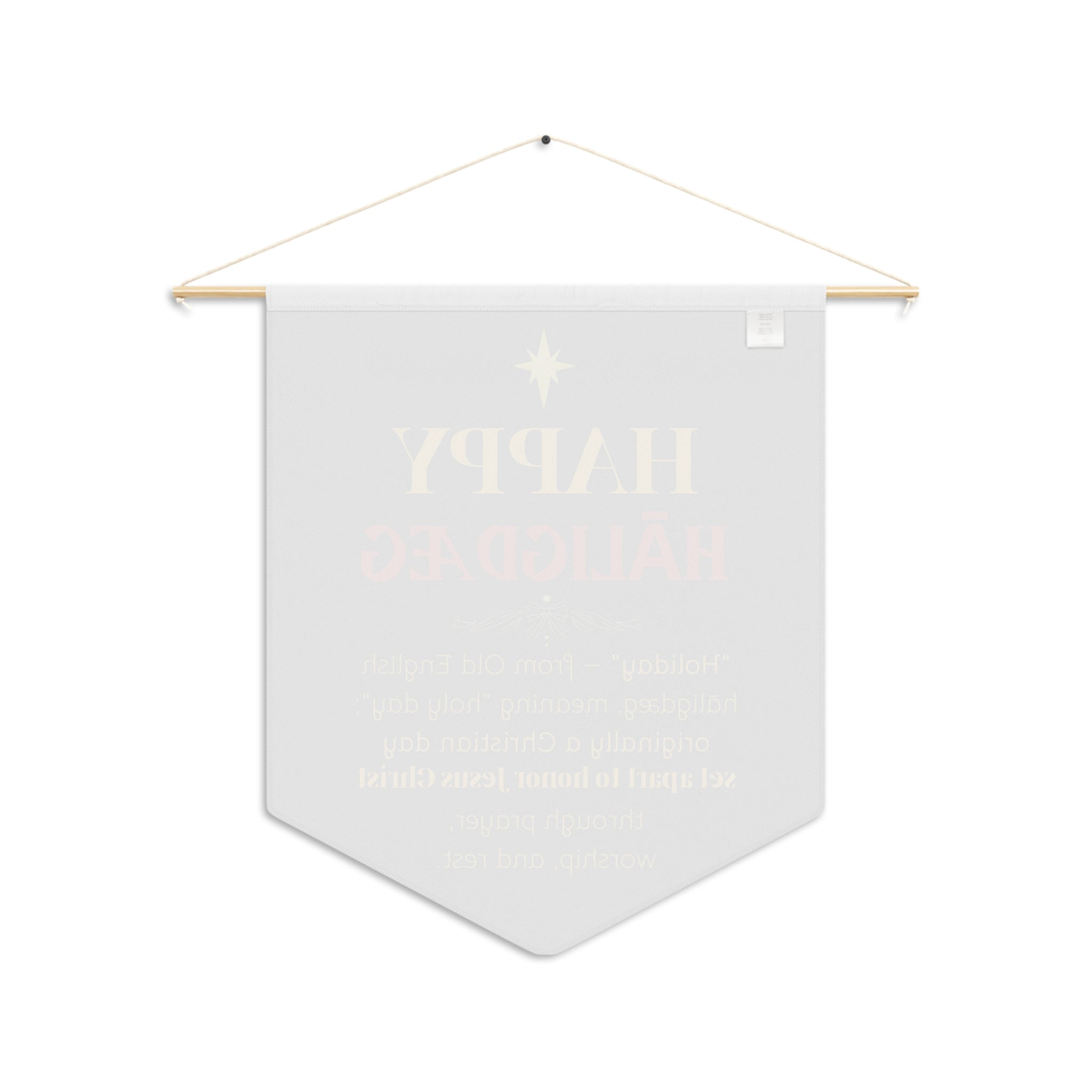 Holiday Pennant – Jerusalem Star & Typography, 18”x21”