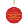 Prince of Peace - Set of Double-Sided Ceramic Ornament – Baby Jesus Graphic