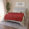 Cozy Nativity Sherpa Blanket Red