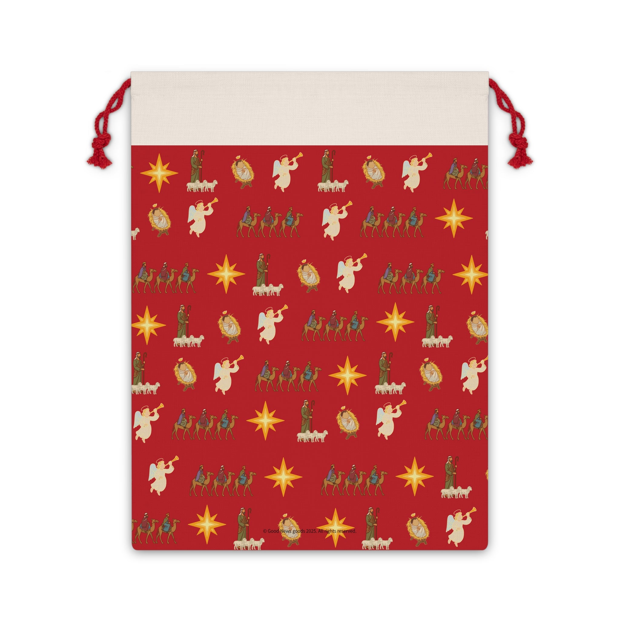 Nativity Reusable Gift Bag – Red