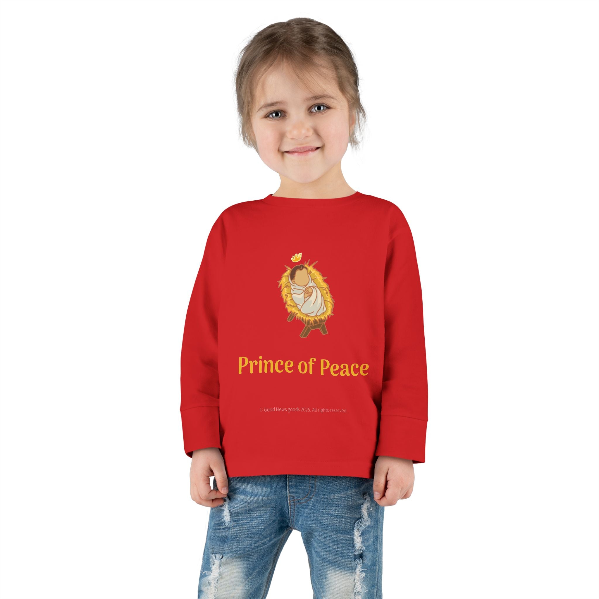 Toddler “Prince of Peace” Sweater - Christmas Collection, Red