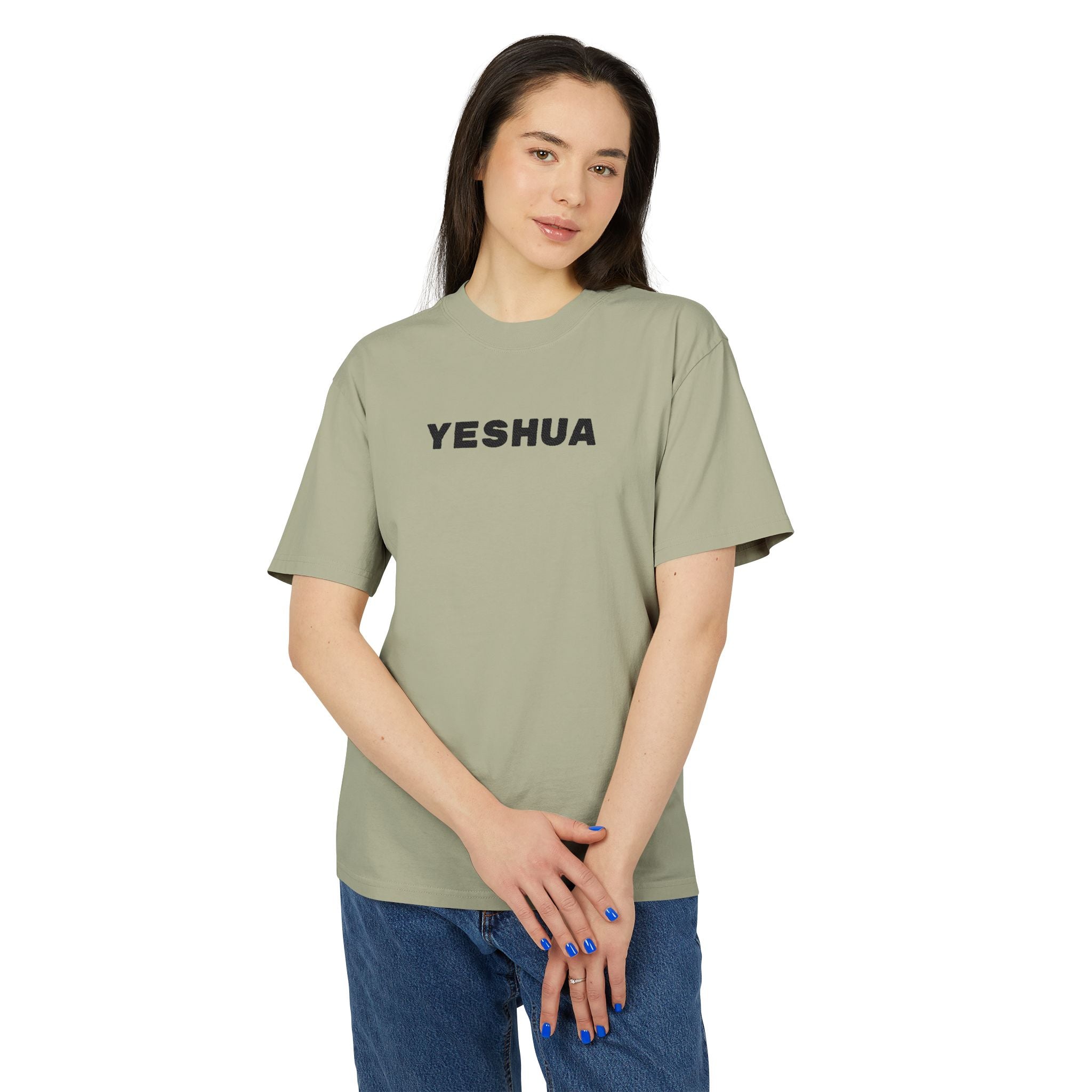 “Yeshua” Faded Heavyweight T-shirt – Embroidered, Streetwear Edition