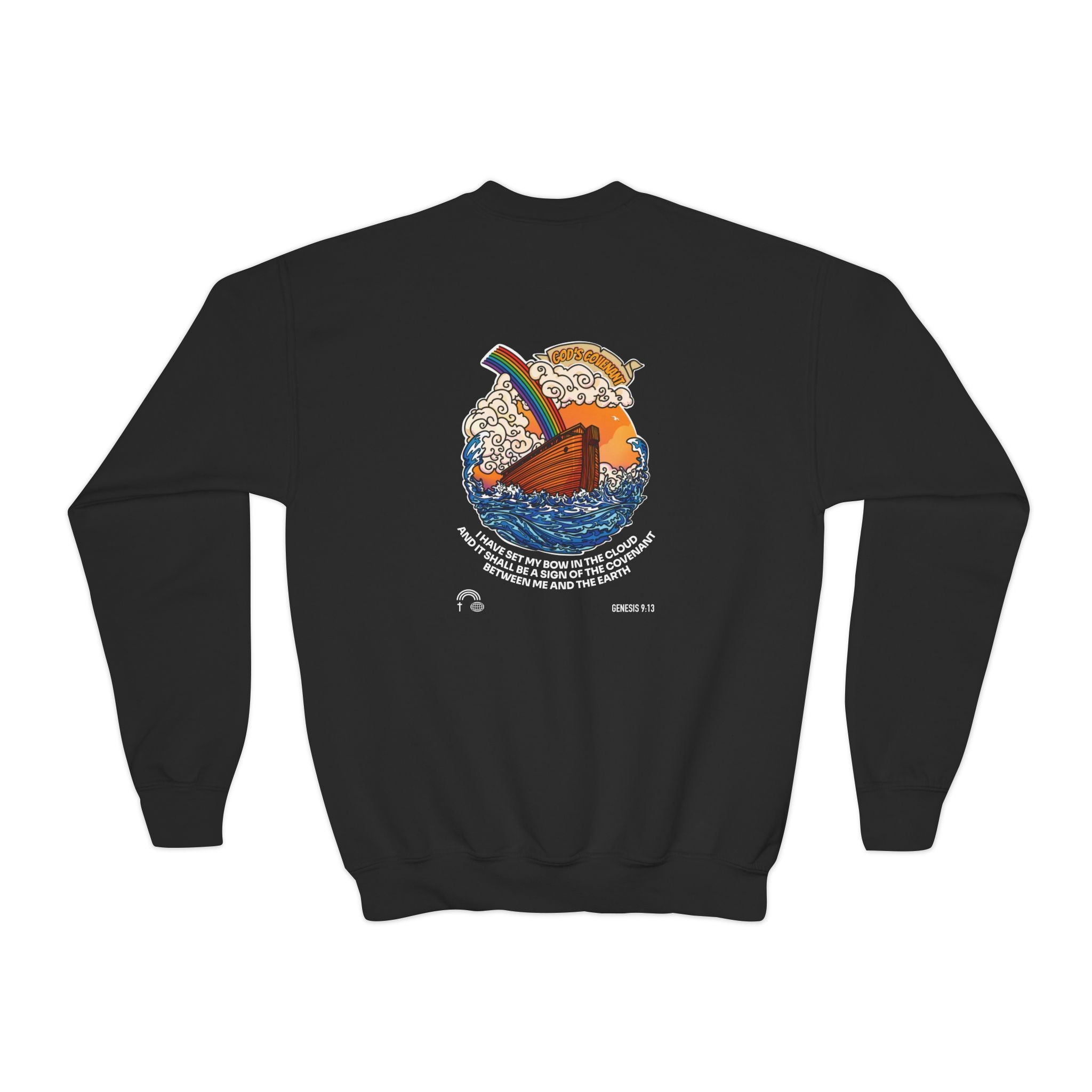Youth “The Covenant” Crewneck Sweatshirt – Hand-Drawn Faith Graphic