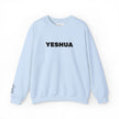 “Yeshua” Embroidered Sweatshirt, Scripture Sleeve - Relaxed Fit