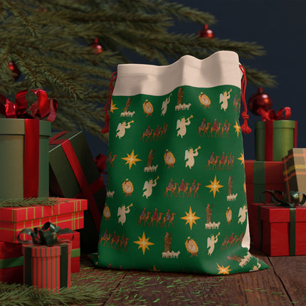 Nativity Reusable Gift Bag – Green