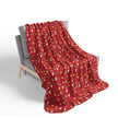 Cozy Nativity Sherpa Blanket Red