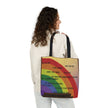 Bold Rainbow Tote Bag – Hand-Drawn Noah’s Ark and Genesis Design