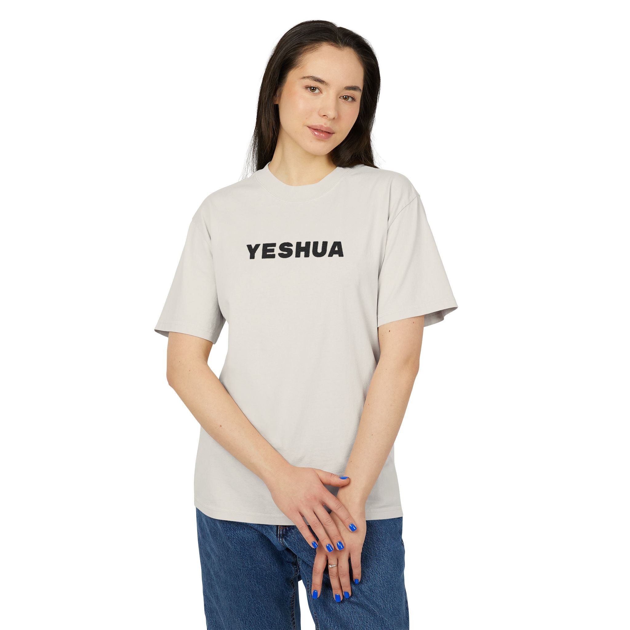 “Yeshua” Faded Heavyweight T-shirt – Embroidered, Streetwear Edition
