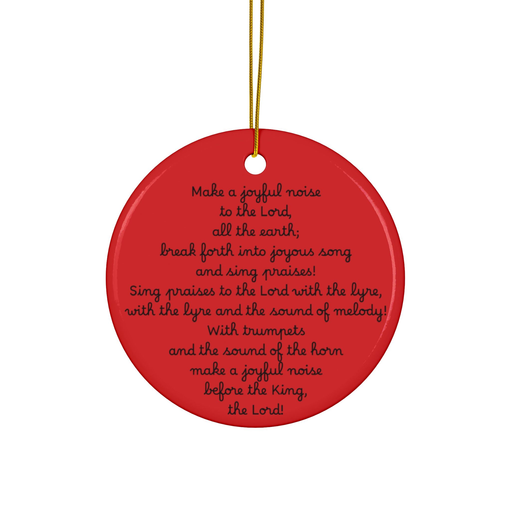 Joyful Noise - Set of Double-Sided Ceramic Ornament – Psalm 98:4-9
