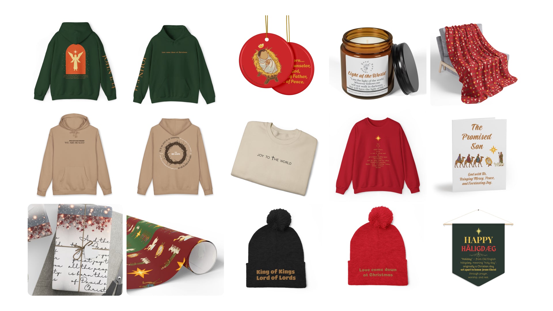 Faith-inspired apparel and gifts for Christmas, rooted in Scripture and meaningful design